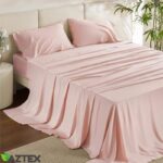 voodipesukomplekt bambus Heleroosa