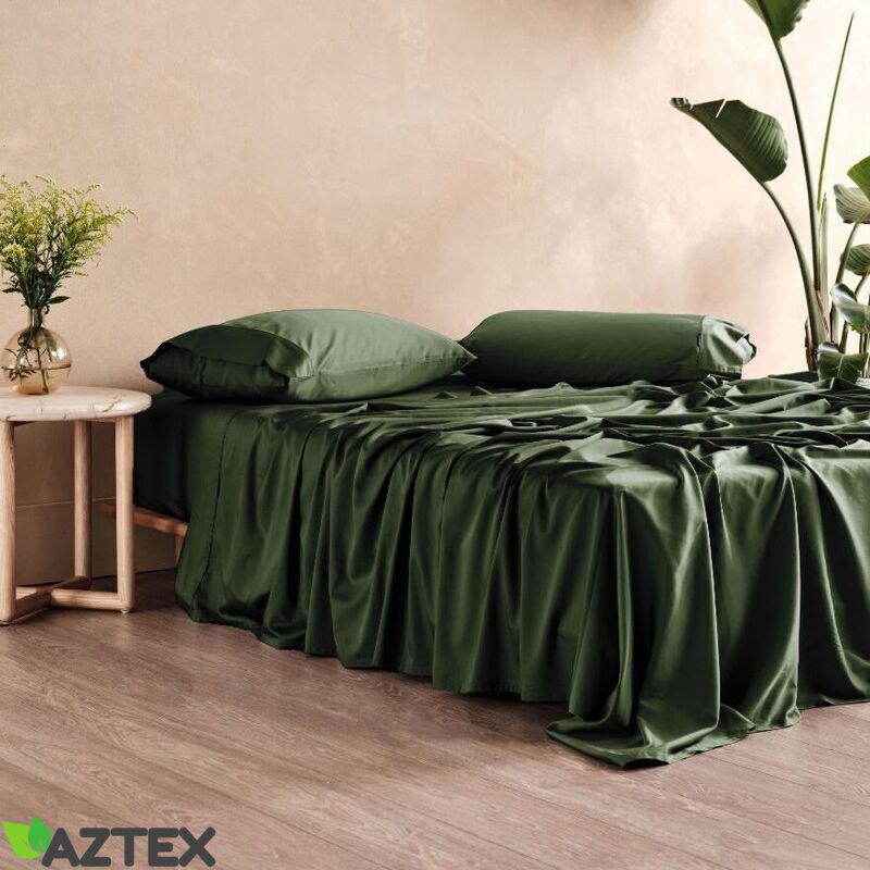 Bambusest voodipesukomplekt Armee roheline Bambusest voodipesukomplekt Armee roheline