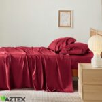 Burgundia Bambusest voodipesukomplekt