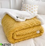 kollane fliis tekk 150x200 cm