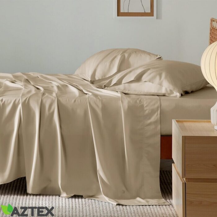 Voodipesu bambus Taupe