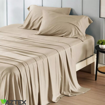 Voodipesukomplekt bambus Taupe