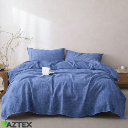 Linane voodipesukomplekt Kanarbiku sinine