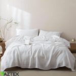 Linane voodipesukomplekt Valge