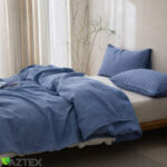 Linnen Dekbedovertrek Set | Blauw - Afbeelding 3