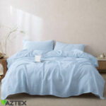 Linane voodipesukomplekt Jääsinine